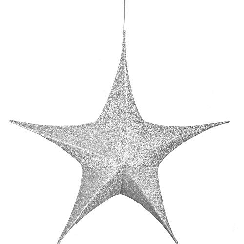 Stern Deko-Star shining XL silber 80 cm Durchmesser mit Stoffüberzug von Props4shows