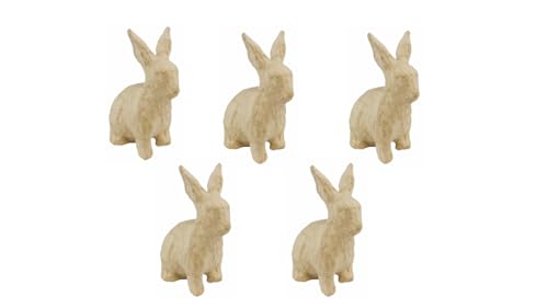 Décopatch AP131Opack - Packung 5 Träger zum Verzieren, aus Pappmaché, sitzender Hase, 7,5x4,5x10,5 cm, Kraftbraun, 1 Pack Décopatch AP131Opack - Packung 5 Träger zum Verzieren, aus Pappmaché, sitzender Hase, 7,5x4,5x10,5 cm, Kraftbraun, 1 Pack von décopatch