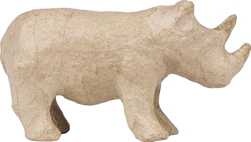 décopatch Nashorn Pappmaché 5x7x13 cm Tierfigur Bastelform DIY Deko Ganzjährig von décopatch