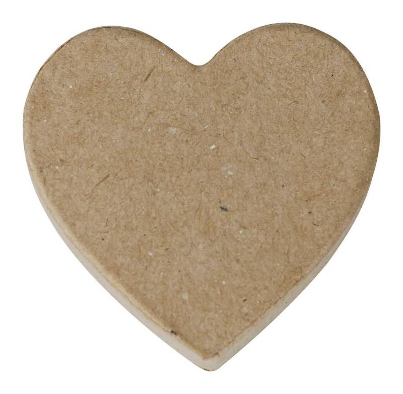 décopatch Papierdekoration 10x Braunes Pappmaché, Herz mit Magnet - Kartonbraun AC845C, DECO-Supports von décopatch