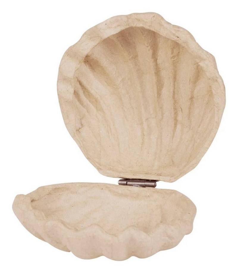 décopatch Papierdekoration 4x Braunes Pappmaché, Muschelbox 12x12x5cm - Kartonbraun BT078C, DECO-Supports von décopatch