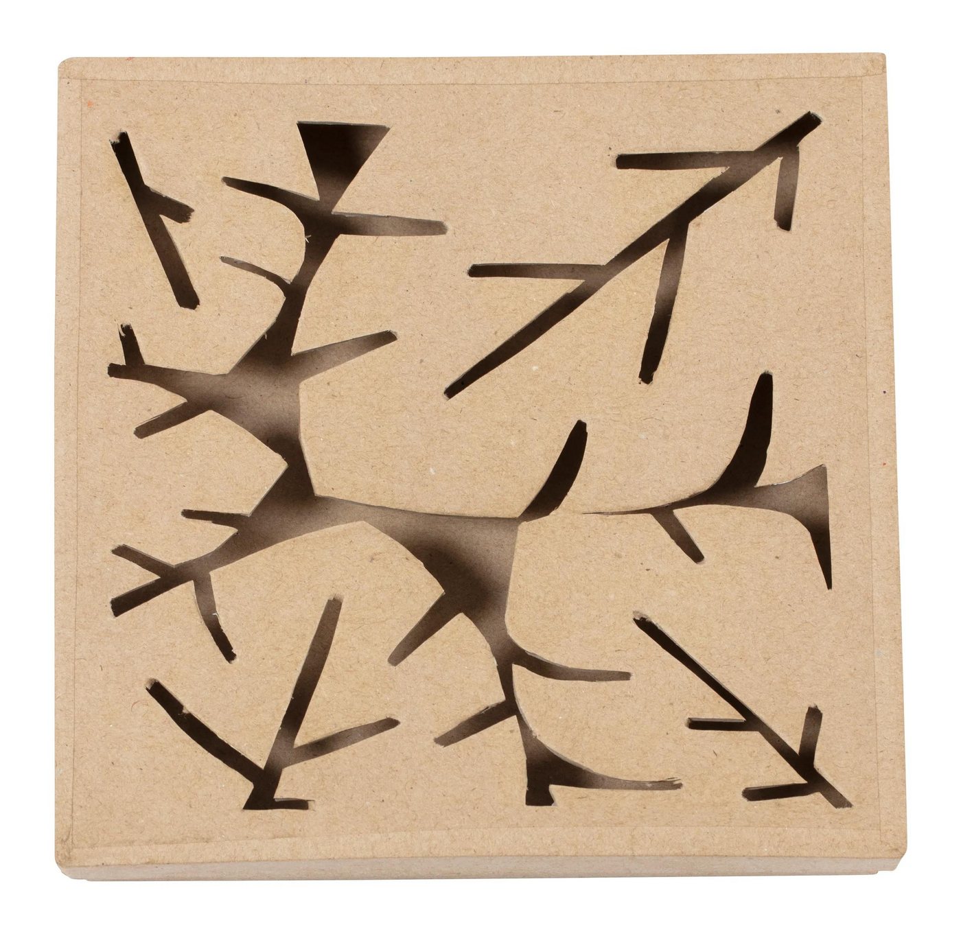 décopatch Papierdekoration 4x Pappmaché viereckige Schachtel 17x17x3cm - Kartonbraun BT075C, DECO-Supports von décopatch