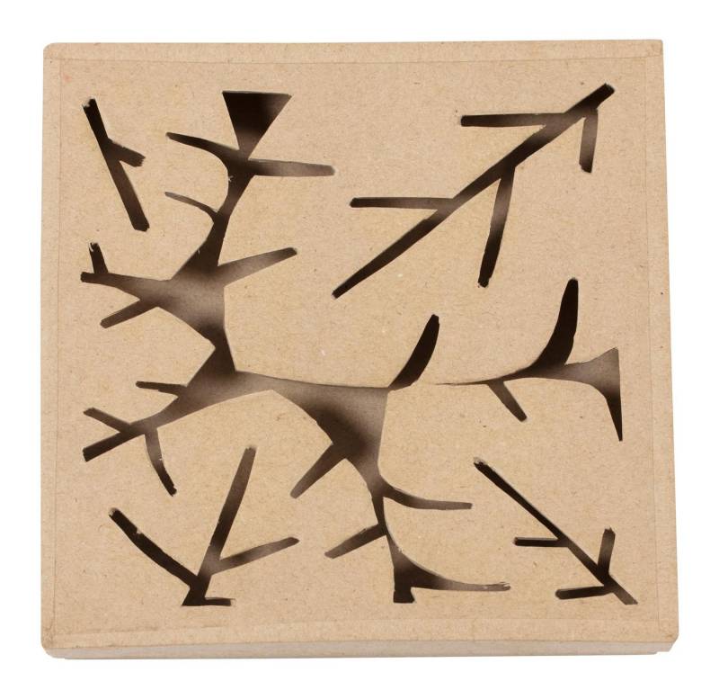 décopatch Papierdekoration 4x Pappmaché viereckige Schachtel 17x17x3cm - Kartonbraun BT075C, DECO-Supports von décopatch