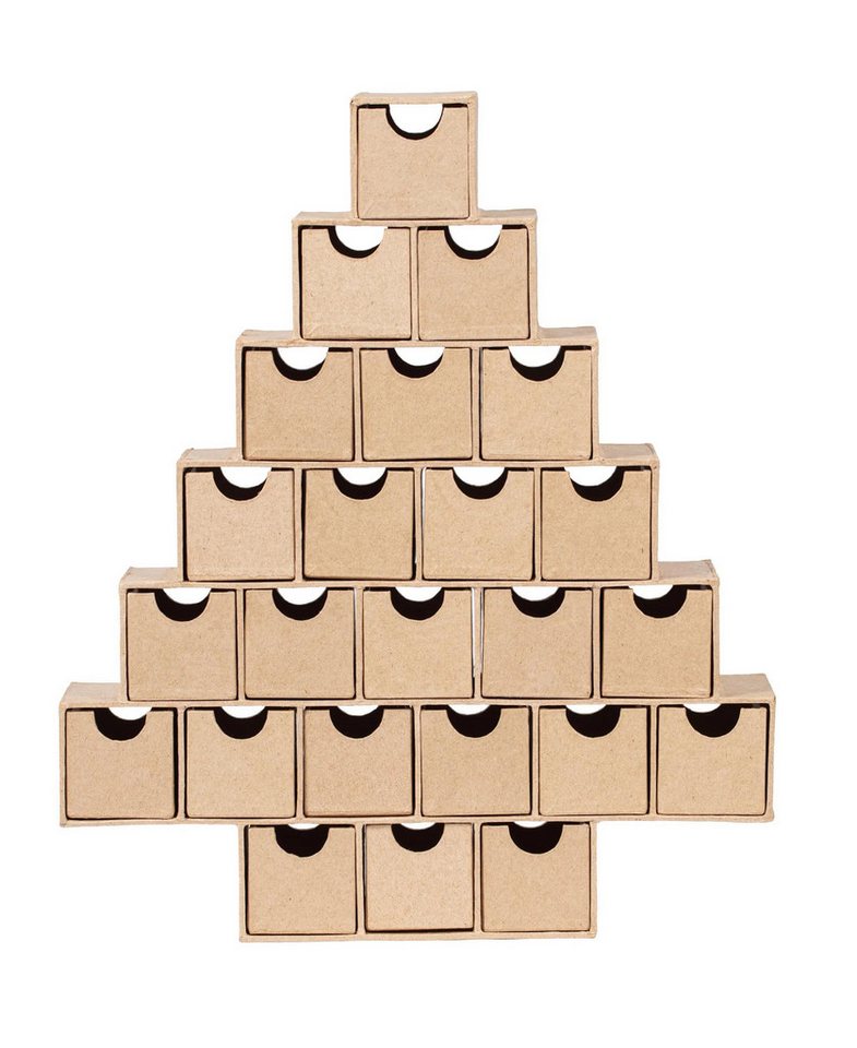décopatch Papierdekoration Adventskalender 5x30x35cm Kartonbraun HD095C, DECO-Supports von décopatch