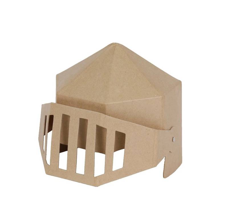 décopatch Papierdekoration Braunes Pappmaché, Ritterhelm für Kinder 24x25x20cm Kartonbraun AC883C, DECO-Supports von décopatch