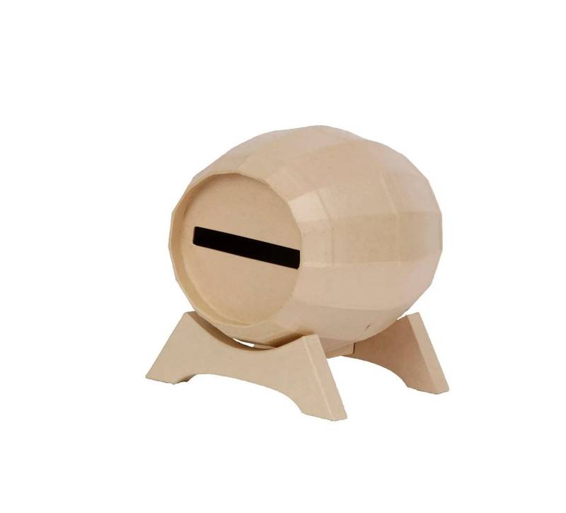 décopatch Papierdekoration Braunes Pappmaché, Urne Fass 25x21x9cm - Kartonbraun EV020C, DECO-Supports von décopatch