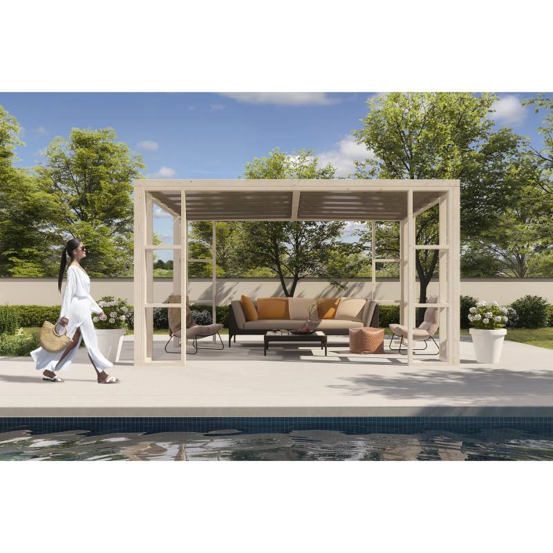 décor et jardin Pergola 'Ambre 1P' naturbelassen 401 x 304 cm von décor et jardin