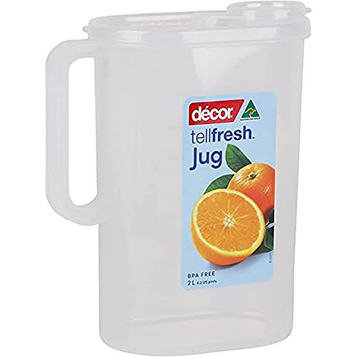 Decor Décor Tellfresh Vorratsdose für Lebensmittel, ideal für die Zubereitung von Mahlzeiten, BPA-frei, spülmaschinenfest, gefrier- und mikrowellengeeignet, 2-Liter-Krug von décor
