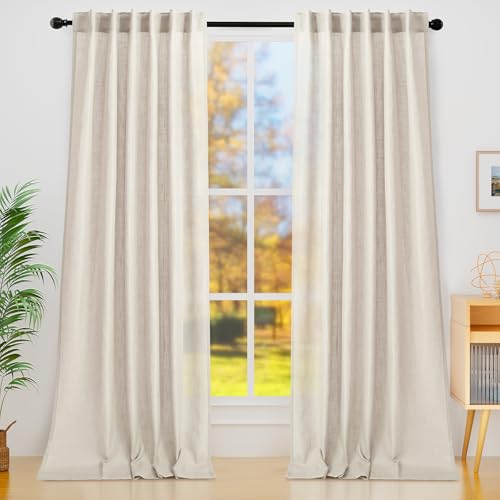 decorUhome Halbtransparente Leinen-Vorhänge, 308 cm lang, 2 Paneele, lichtfilternde Vorhänge, Vorhänge mit Stangentasche und Rücklasche für Schlafzimmer, Wohnzimmer, Bauernhaus, Herbstdekoration decorUhome Halbtransparente Leinen-Vorhänge, 308 cm lang, 2 Paneele, lichtfilternde Vorhänge, Vorhänge mit Stangentasche und Rücklasche für Schlafzimmer, Wohnzimmer, Bauernhaus, Herbstdekoration von decorUhome