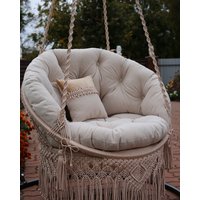 Makramee Hängematte Stuhl, Rundschaukel, Hängende Swing Chair, Handgemachte Schaukel von decorationbohemianTR