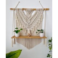 x Großes Makramee Wandregal Handgemachte Farmhaus Dekoration von decorationbohemianTR