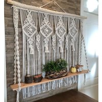 Extra Großes Makramee Wandregal Handgemachtes Baumwollseil von decorationbohemianTR