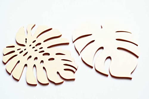 Decoresca - Untersetzer für Becher ca. 13x11 cm - 4er Set Monstera Untertasse - Untersetzer für Gläser - Sperrholz von decoresca