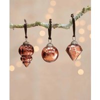 Christbaumkugel, Weihnachtsbaum Deko, Weihnachtskugel, Weihnachtskugel Aus Glas, Party Baumschmuck in 3Er Set - Antique Rust von decorinfinity