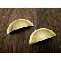 Tasse Griff Schublade Shell Pull Küchenschrank Schranktür Möbel Satin Messing von decorinfinity