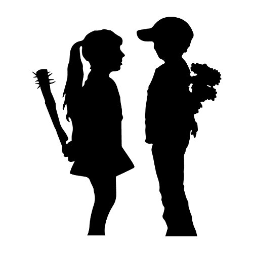 decorsfuk.co Banksy Boy und Girl | Art Wand Graffiti Vinyl Aufkleber | Urban Art Fenster, Auto, Laptop Aufkleber - Large - 26x22cm von decorsfuk.co