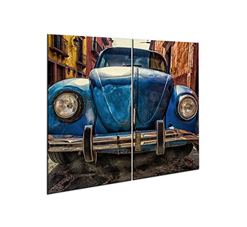 CTC-Trade |Herdabdeckplatten Set 2x30x52 cm Ceranfeld Abdeckung Glas Spritzschutz Abdeckplatte Glasplatte Herd Ceranfeldabdeckung Blau Auto von decorwelt