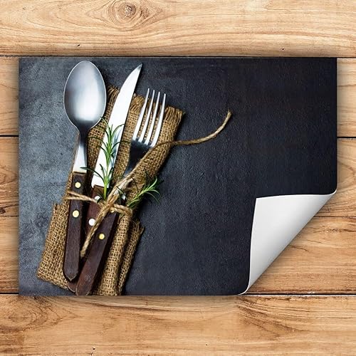 Herdabdeckplatte Abdeckung Aufrollbare Matte Induktionsmatte Kunststoff Herdabdeckmatte Ceranfeld Besteck Schwarz 70x52 Abdeckplatte Ceranfeldabdeckung Antirutschmatte Schutz von decorwelt