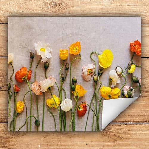 Herdabdeckplatte Abdeckung Aufrollbare Matte Induktionsmatte Kunststoff Herdabdeckmatte Ceranfeld Blumen Bunt 60x52 Abdeckplatte Ceranfeldabdeckung Antirutschmatte Schutz von decorwelt