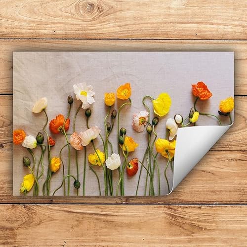 Herdabdeckplatte Abdeckung Aufrollbare Matte Induktionsmatte Kunststoff Herdabdeckmatte Ceranfeld Blumen Bunt 80x52 Abdeckplatte Ceranfeldabdeckung Antirutschmatte Schutz von decorwelt