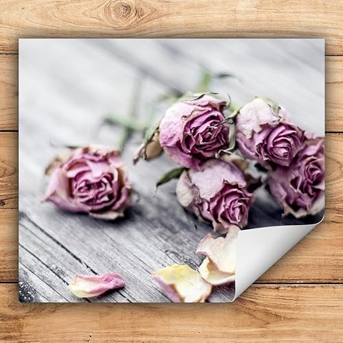 Herdabdeckplatte Abdeckung Aufrollbare Matte Induktionsmatte Kunststoff Herdabdeckmatte Ceranfeld Blumen Rose 60x52 Abdeckplatte Ceranfeldabdeckung Antirutschmatte Schutz von decorwelt