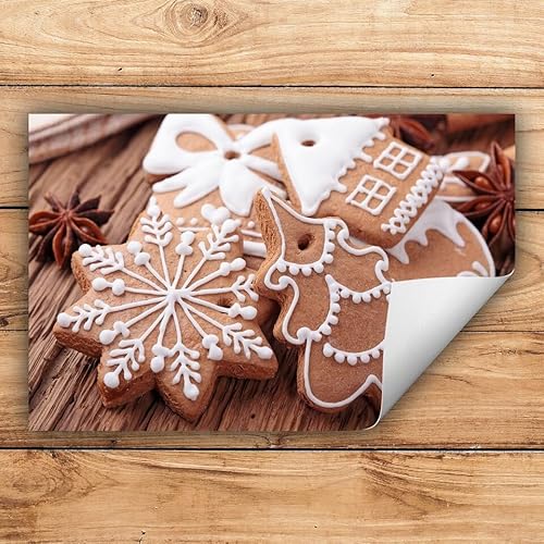 Herdabdeckplatte Abdeckung Aufrollbare Matte Induktionsmatte Kunststoff Herdabdeckmatte Ceranfeld Weihnachten 80x52 Abdeckplatte Ceranfeldabdeckung Antirutschmatte Schutz von decorwelt