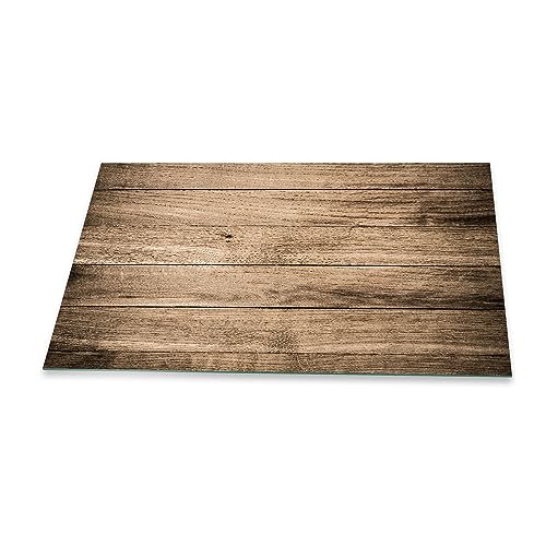 Herdabdeckplatte Abdeckung Ceranfeld Abdeckplatte Schneidebrett 1-Teilig 80x52 Bretter Holz Braun Spritzschutz Glasplatte Ceranfeldabdeckung Schutz Herdschutz Sicherheitsglas Glasschneidebrett von decorwelt