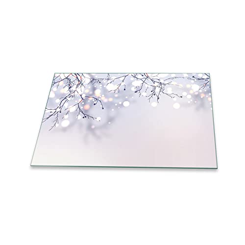 Herdabdeckplatte Abdeckung Ceranfeld Abdeckplatte Schneidebrett 1-Teilig 80x52 Natur Beige Spritzschutz Glasplatte Ceranfeldabdeckung Schutz Kochplatten Herdschutz Sicherheitsglas Glasschneidebrett von decorwelt