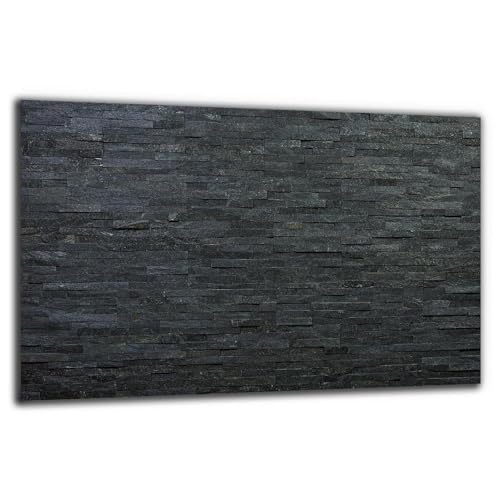 Herdabdeckplatte Abdeckung Ceranfeld Abdeckplatte Schneidebrett 1-Teilig 80x52 Schiefer Ziegel Steine Schwarz Spritzschutz Glasplatte Ceranfeldabdeckung Herdschutz Sicherheitsglas Glasschneidebrett von decorwelt