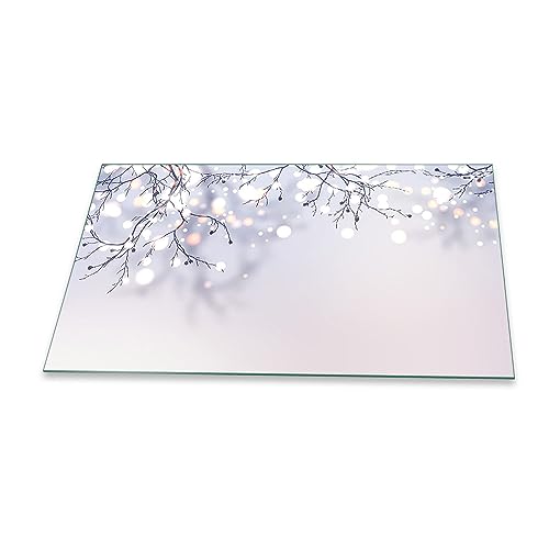 Herdabdeckplatte Abdeckung Ceranfeld Abdeckplatte Schneidebrett 1-Teilig 90x52 Natur Beige Spritzschutz Glasplatte Ceranfeldabdeckung Schutz Kochplatten Herdschutz Sicherheitsglas Glasschneidebrett von decorwelt
