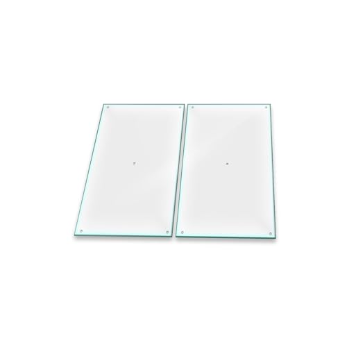 Herdabdeckplatte Abdeckung Ceranfeld Abdeckplatte Schneidebrett 2-Teilig 60x52 Durchsichtig Spritzschutz Glasplatte Ceranfeldabdeckung Schutz Herdschutz Sicherheitsglas Glasschneidebrett 2x30x52 von decorwelt