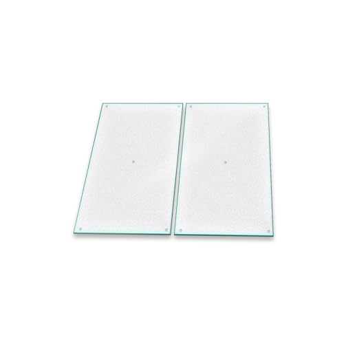 Herdabdeckplatte Herdplattenabdeckung Sicherheitsglas Schutz Kochplatten Abdeckung Ceranfeld Abdeckplatte Glasschneidebrett Ceranfeldabdeckung Spritzschutz 60x52 2-Teilig Milchglas 2x30x52 cm von decorwelt