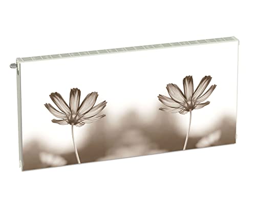 Magnet Heizkörperverkleidung Heizkörperabdeckung Beige Blumen 120x60 cm Heizung Abdeckung Verkleidung Magnetische Abdeckmatte Kühlschrank aus Einem Flexiblen Magneten Digitaler Aufdruck von decorwelt