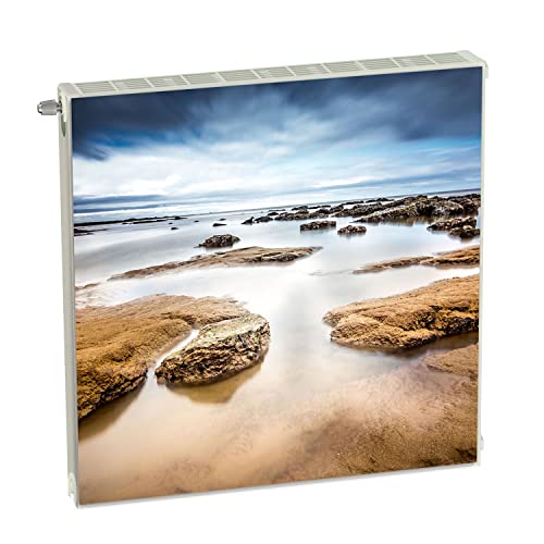 Magnet Heizkörperverkleidung Heizkörperabdeckung Beige Meer 60x60 cm Heizung Abdeckung Verkleidung Magnetische Abdeckmatte Kühlschrank aus Einem Flexiblen Magneten Digitaler Aufdruck von decorwelt