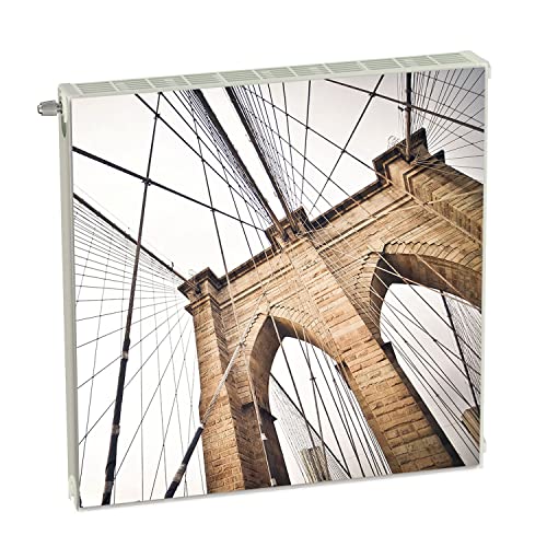 Magnet Heizkörperverkleidung Heizkörperabdeckung Beige Städte Stadt 60x60 cm Heizung Abdeckung Verkleidung Magnetische Abdeckmatte Kühlschrank aus Einem Flexiblen Magneten Digitaler Aufdruck von decorwelt