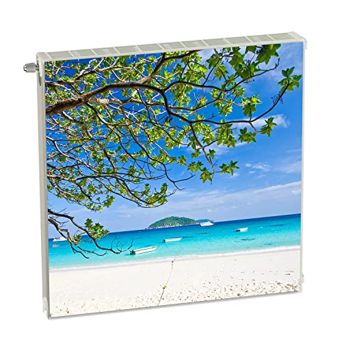 Magnet Heizkörperverkleidung Heizkörperabdeckung Blau Strand Meer 60x60 cm Heizung Abdeckung Verkleidung Magnetische Abdeckmatte Kühlschrank aus Einem Flexiblen Magneten Digitaler Aufdruck von decorwelt
