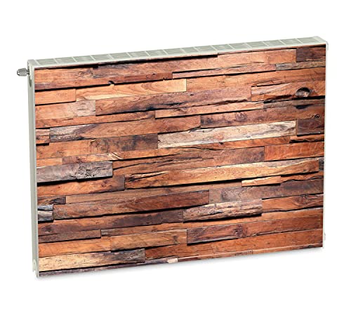 Magnet Heizkörperverkleidung Heizkörperabdeckung Braun Holz 80x60 cm Heizung Abdeckung Verkleidung Magnetische Abdeckmatte Kühlschrank aus Einem Flexiblen Magneten Digitaler Aufdruck von decorwelt
