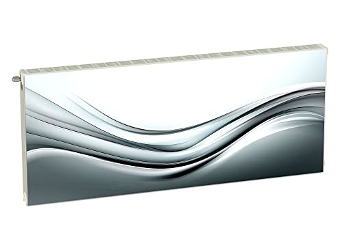 Magnet Heizkörperverkleidung Heizkörperabdeckung Grau Abstrakt 140x60 cm Heizung Abdeckung Verkleidung Magnetische Abdeckmatte Kühlschrank aus Einem Flexiblen Magneten Digitaler Aufdruck von decorwelt