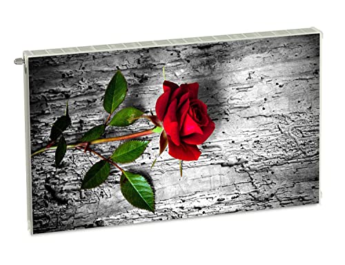Magnet Heizkörperverkleidung Heizkörperabdeckung Grau Blumen Rose 100x60 cm Heizung Abdeckung Verkleidung Magnetische Abdeckmatte Kühlschrank aus Einem Flexiblen Magneten Digitaler Aufdruck von decorwelt