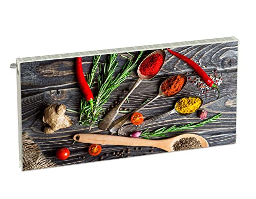 Magnet Heizkörperverkleidung Heizkörperabdeckung Grau Gewürze 120x60 cm Heizung Abdeckung Verkleidung Magnetische Abdeckmatte Kühlschrank aus Einem Flexiblen Magneten Digitaler Aufdruck von decorwelt