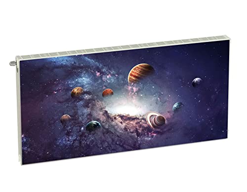 Magnet Heizkörperverkleidung Heizkörperabdeckung Lila Raumfahrt Sonne & Mond 120x60 cm Heizung Abdeckung Verkleidung Magnetische Abdeckmatte Kühlschrank aus Einem Flexiblen Magneten Digitaler Aufdruck von decorwelt