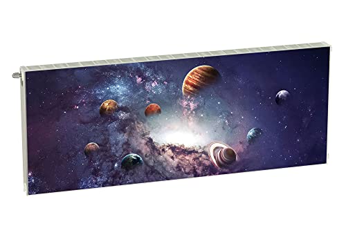 Magnet Heizkörperverkleidung Heizkörperabdeckung Lila Raumfahrt Sonne & Mond 160x60 cm Heizung Abdeckung Verkleidung Magnetische Abdeckmatte Kühlschrank aus Einem Flexiblen Magneten Digitaler Aufdruck von decorwelt