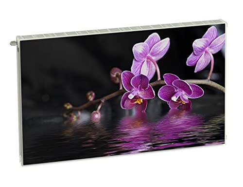 Magnet Heizkörperverkleidung Heizkörperabdeckung Rosa Blumen Orchidee 100x60 cm Heizung Abdeckung Verkleidung Magnetische Abdeckmatte Kühlschrank aus Einem Flexiblen Magneten Digitaler Aufdruck von decorwelt