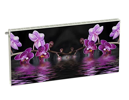 Magnet Heizkörperverkleidung Heizkörperabdeckung Rosa Blumen Orchidee 120x60 cm Heizung Abdeckung Verkleidung Magnetische Abdeckmatte Kühlschrank aus Einem Flexiblen Magneten Digitaler Aufdruck von decorwelt