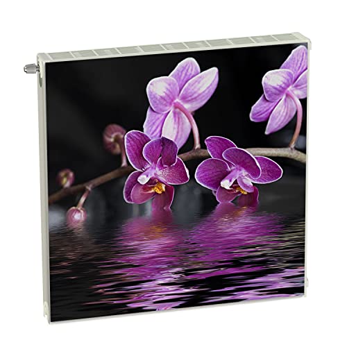 Magnet Heizkörperverkleidung Heizkörperabdeckung Rosa Blumen Orchidee 60x60 cm Heizung Abdeckung Verkleidung Magnetische Abdeckmatte Kühlschrank aus Einem Flexiblen Magneten Digitaler Aufdruck von decorwelt