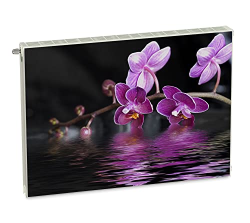 Magnet Heizkörperverkleidung Heizkörperabdeckung Rosa Blumen Orchidee 80x60 cm Heizung Abdeckung Verkleidung Magnetische Abdeckmatte Kühlschrank aus Einem Flexiblen Magneten Digitaler Aufdruck von decorwelt
