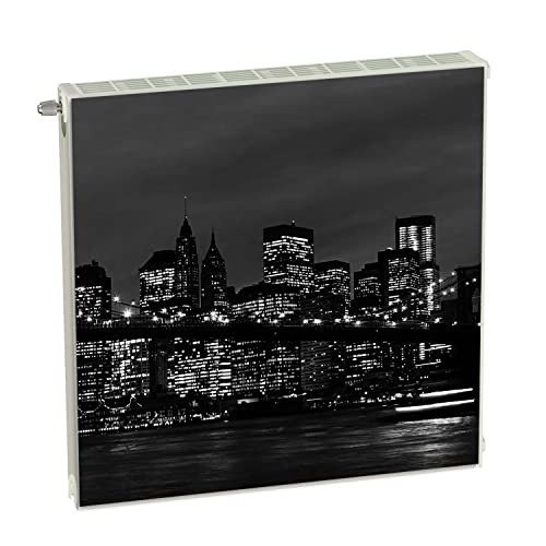Magnet Heizkörperverkleidung Heizkörperabdeckung Schwarz Städte Stadt 60x60 cm Heizung Abdeckung Verkleidung Magnetische Abdeckmatte Kühlschrank aus Einem Flexiblen Magneten Digitaler Aufdruck von decorwelt