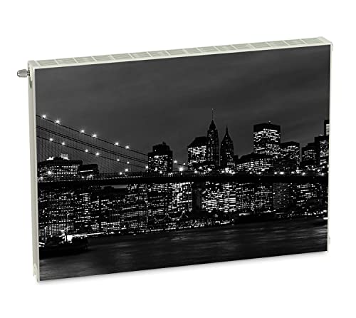 Magnet Heizkörperverkleidung Heizkörperabdeckung Schwarz Städte Stadt 80x60 cm Heizung Abdeckung Verkleidung Magnetische Abdeckmatte Kühlschrank aus Einem Flexiblen Magneten Digitaler Aufdruck von decorwelt