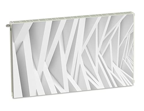 Magnet Heizkörperverkleidung Heizkörperabdeckung Weiss Abstrakt 100x60 cm Heizung Abdeckung Verkleidung Magnetische Abdeckmatte Kühlschrank aus Einem Flexiblen Magneten Digitaler Aufdruck von decorwelt