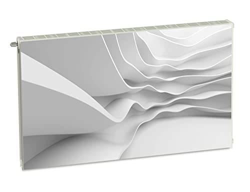 Magnet Heizkörperverkleidung Heizkörperabdeckung Weiß Abstrakt 100x60 cm Heizung Abdeckung Verkleidung Magnetische Abdeckmatte Kühlschrank aus Einem Flexiblen Magneten Digitaler Aufdruck von decorwelt